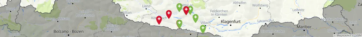 Kartenansicht für Apotheken-Notdienste in der Nähe von Kirchbach (Hermagor, Kärnten)